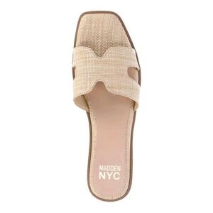 Madden NYC Womens Classic Flat Slide Sandals Size 11 Slip-On Natural Look